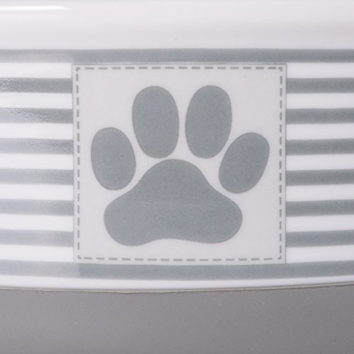 Bone Dry Paw & Patch Ceramic Pet Collection, Medium Set, 6x2", Gray, 2 Piece - Image 3