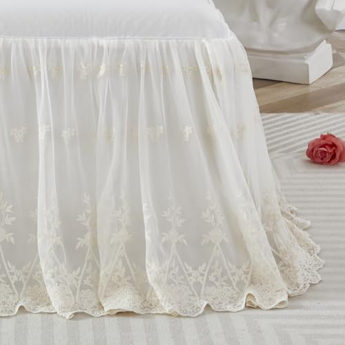 Brandream Lace Bed Skirt Boho Bohemian Girl Baby Nursery Crib Bed Skirt Dust Ruffle - Solid Color...
