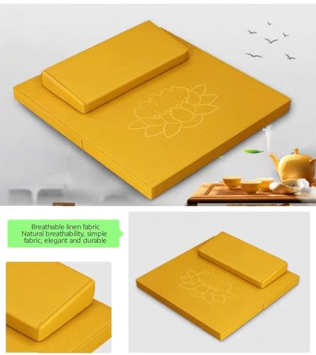 Coussin de méditation contre le mal de dos ensemble tapis de yoga en lin - 3