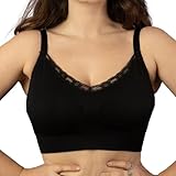 Coobie Seamless V-Neck With Lace Bra, Charcoal, One Size