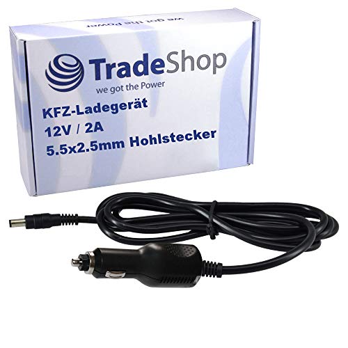 Trade-Shop Bloc d'alimentation Chargeur Chargeur de Voiture 12 V 2 A 5,5 x 2,5 mm pour variateur LED RVB SMD Bande LED Philips Ledino 20 W