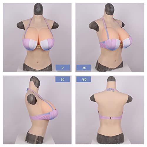 Peitoral de silicone de meio corpo com bojo B-G formas realistas de seios para crossdressers mastect