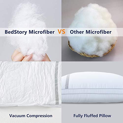 BedStory Pillows 2 Pack Hotel Quality & Hypoallergenic, Soft Pillows for Neck and Shoulder Pain, Bed Pillow Supportive… - Image 4