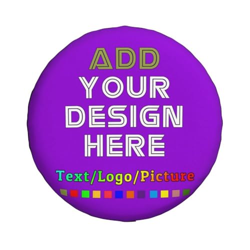 Image of Custom Spare Tire Cover with Logo Photo Text, Personalized Polyester Tire Covers Protectors for Trailer RV SUV and Many Vehicles, DarkViolet