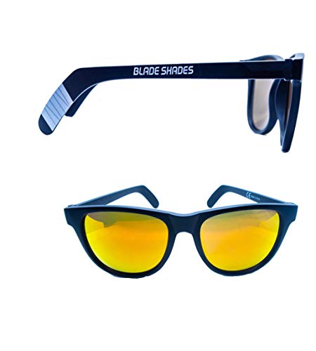 Blade Shades Sports Sunglasses, Original Hockey Stick 100% UV Protection Sunglasses for Men, Women, Kids (Black/Grey, Red Mirror) - Thumbnail 3