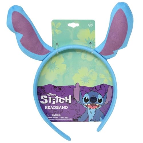 Disney Stitch Headband Blue and Purple Plush Ears Costume Hair Accessory