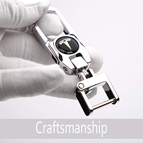 Model 3/S/Y/X Keychain Metal Stainless Steel Keychain 2Pcs Matte Shiny Black And Silver Holder Keyring Auto Parts Key Accessories #TOP4