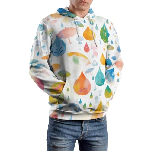 Sweatshirt Pullover Gouttes d'eau imprimé artistique unique en taille S - 6
