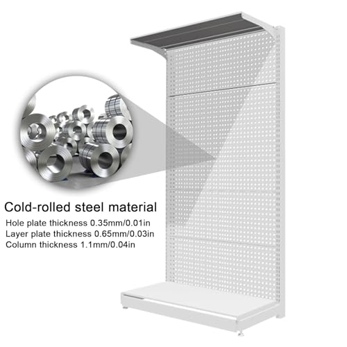 Generico Pannello Forato per Attrezzi da Garage, Porta Punte da Trapano, Porta Chiavi Inglesi, Pannelli forati in Metallo autoportanti e Resistenti con Piastra Superiore - Ampio Organizer da 50x75 po
