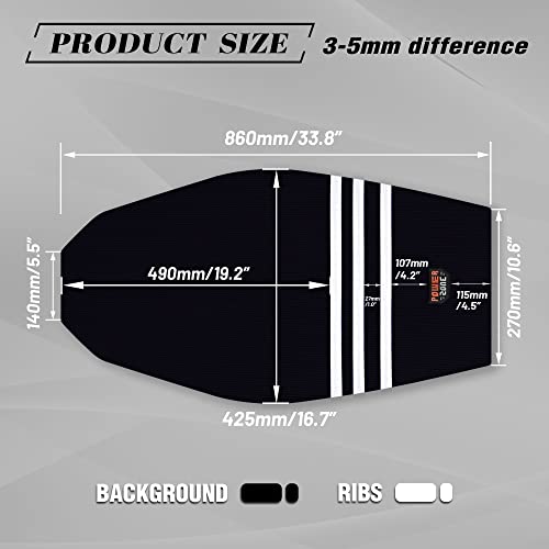 Fewfuss Gripper Dirt Bike Seat Cover - Universial Seat Cover For Dirt Bike Motorcycle - Non-Slip Motorcross Enduro Seat Covers Black-White #TOP3