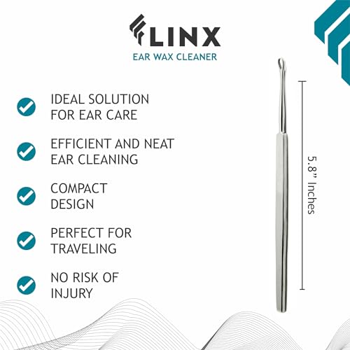 FLINX Metal Ear Wax Removal Tool with Pouch, Ear Pick Ear Wax Cleaner, Ear Cleaner Ear Wax Scoop, Limpiador de Oídos Ear Spoon Ear Cleaning Tools, Ear Wax Tools Kit Ear Picker Metal Ear Cleaner Tool - Thumbnail 4