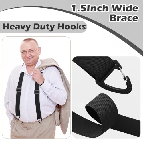 Image of Sintege 4 Pcs X Back Hidden Suspenders 1.5 Inch Heavy Duty Hiking Suspenders for Men Adjustable Under Clothing Invisible Belt