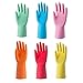 Siyecioa 6 Pares de Guantes de Limpieza para El Hogar | Guantes Látex Guantes de Cocina y Baño | Medio 5 Pares | 1 Pares Grandes | 6 Colores Diferentes