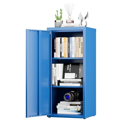 SUPEER Armoire de bureau en métal - Avec porte simple - 88 x 40 x 35 cm - 2 étagères réglables...