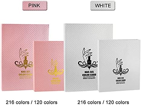 Nail Display Book,Anself 216 Colors Nail Color Display Card Chart with 240pcs False Nail Tips for Nail Art Showing-White