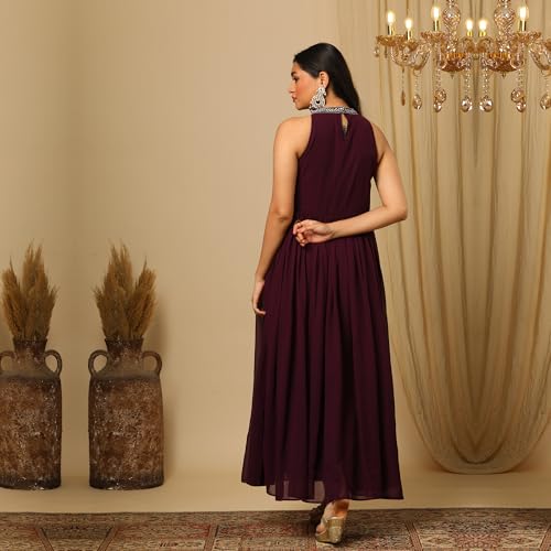 Image of Globus Women Ethnic Dress (GS567480 Purple XS)