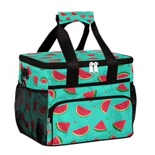 Mexpekil Lonchera térmica reutilizable a prueba de fugas para verano, sandía, picnic, lonchera de frutas para mujeres y hombres, trabajo, camping, playa, oficina, 24 latas de 15 litros