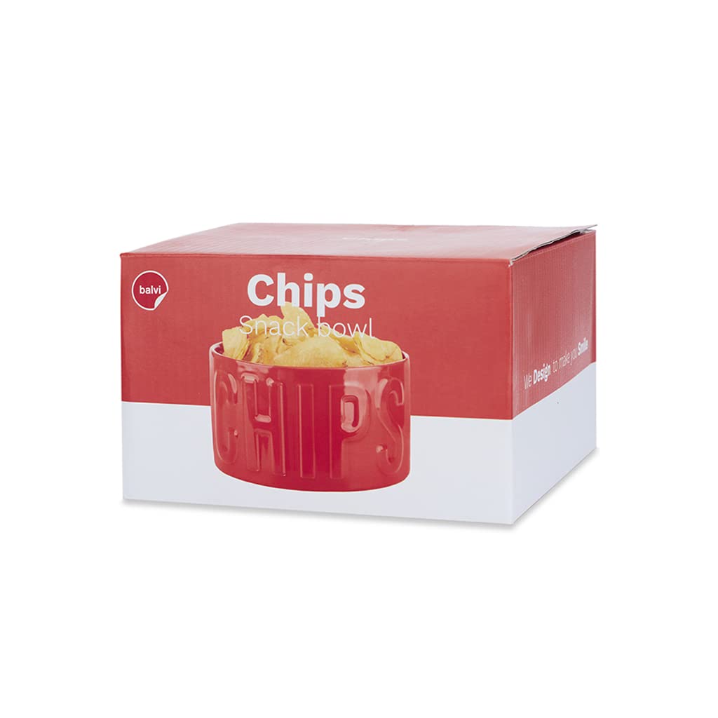 Balvi Plateau apéritif Chips Couleur Rouge Un Bol Original et élégant 1L Céramique 8,5x15x15 cm