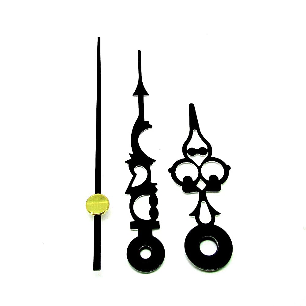 Replacement Black Metal Press Fit Clock Hands Compatible With HD 1688 Quartz Radio Controlled Mechanism Movement DIY Repair 50mm