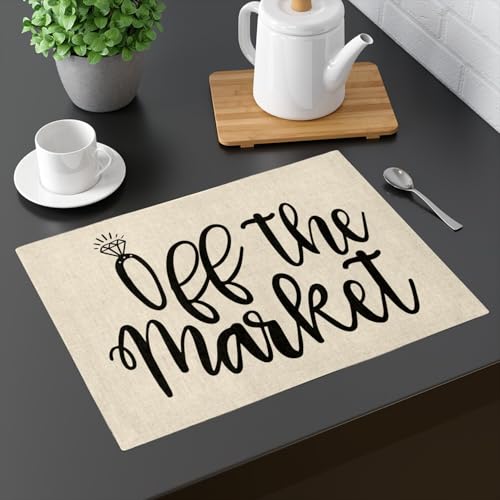 Sets de table en lin mariage 40 x 28,5 cm Off The Market Amour pour repas festif