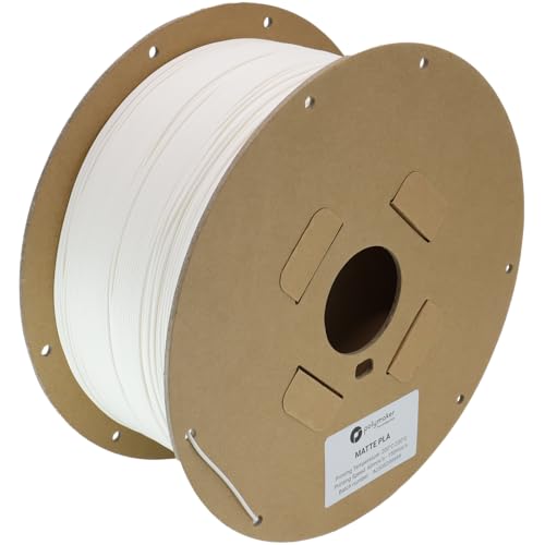 Image of Polymaker Matte PLA for Production 1.75mm 2.5kg White, 1.75mm 3D Printer PLA Filament 2.5kg, Cost Effective Large Spool for Heavy 3D Printing Users