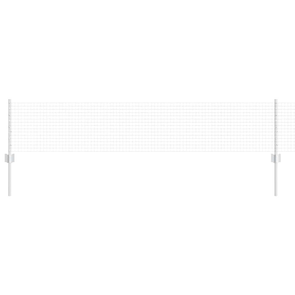 Steel Garden Fence Roll with Posts 0.4 x 25 m Silver Outdoor Boundary Panel Set UV-Resistant Powder-Coated Easy Install for Patio Terrace Privacy Screen