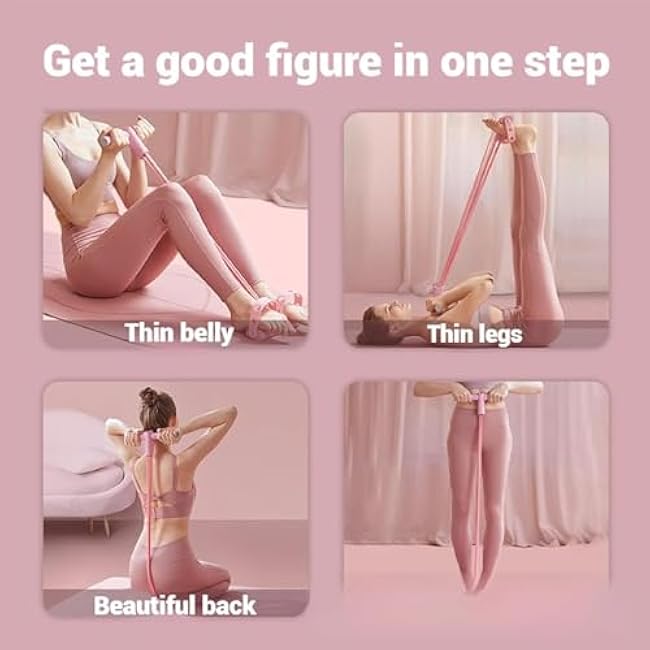 Yoga Foot Pedal Resistance Band for Women 6 Tube Elastic Fitness Puller for Full Body Home Workout Strength Training Slimming and Stretching Ideal for Abdomen Waist Arms Legs and Yoga Exercises
