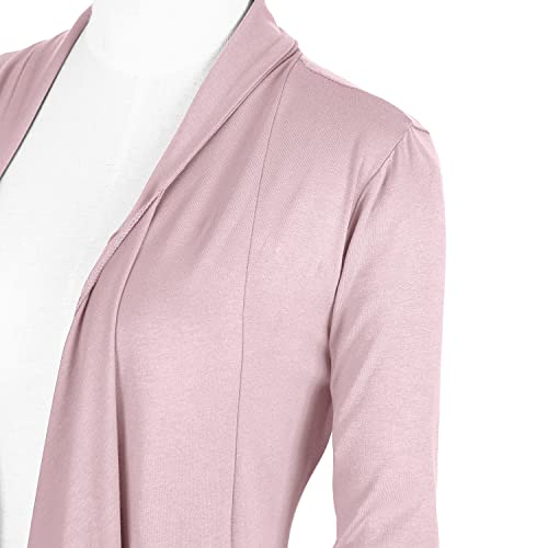 Image of Urban CoCo Women's Drape Front Open Cardigan Long Sleeve Irregular Hem