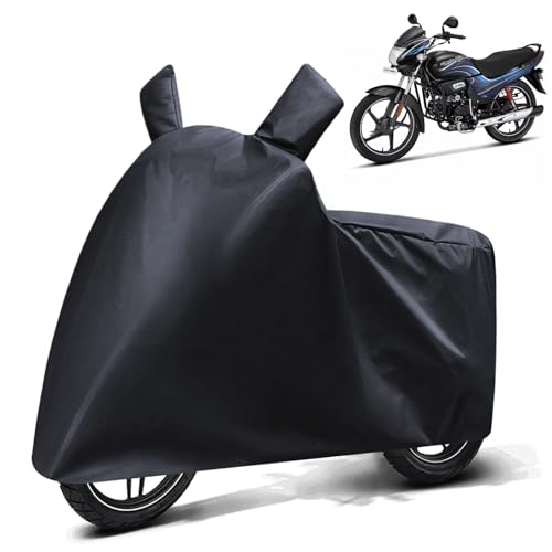 Image of FABTEC Waterproof Bike Body Cover Compatible with Hero Passion Plus, A1 (Black)