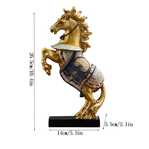 Décoration de bureau statue de cheval ornements à collectionner en or