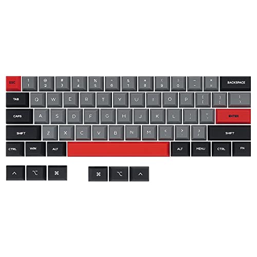 Guffercty kred Custom Silica Gel Keycaps, Rubber 60% Percent Keycaps Set with Anti-Slip Texture, Suitable for Mechanical Keyboards, GK2 Profile Retro Keycaps(Retro Red)