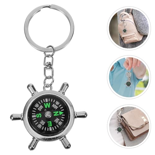 3 pcs llavero brújula timón portátil para camping miniatura 7