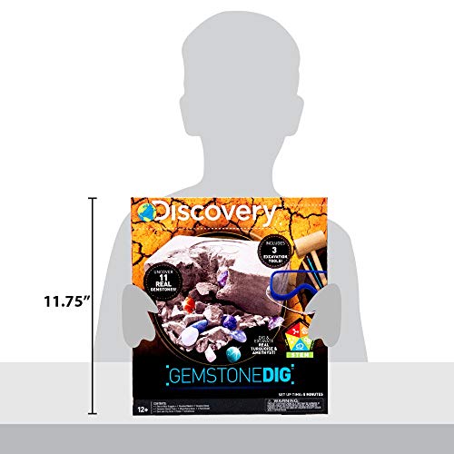 Discovery Kids Gemstone Dig Stem Science Kit by Horizon Group Usa, Excavate, Dig & Reveal 11 Real Gemstones, Includes Goggles, Excavation Tools, Streak Plate, Magnifying Glass & More - Image 5