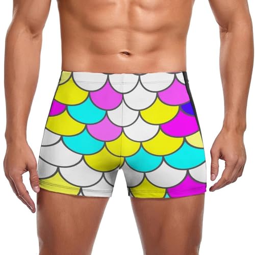 Boxer de bain homme imprimé écailles colorées short de natation