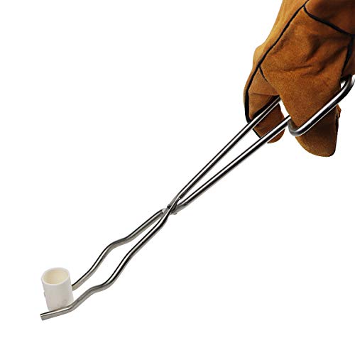 16'' Stainless Steel Crucible Tongs with Heat Resistant Safety Gloves, 1 oz Crucible