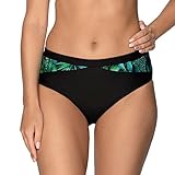 Gaia Dame Bikinihosen Schwimmbad Bademode Gemustert Strandmode 014T Canarias, Schwarz,M
