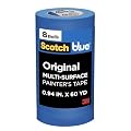 ScotchBlue Painter's Tape, 0.94" Width x 60 Yards, 8 Rolls, Blue, Multi-Surface, Indoor/Outdoor, 45% Renewable Resources, No Residue, DIY, Glass, Wood, 0.94 inches, Made in USA or Imported