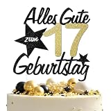 DOORIO Alles Gute zum 17 Geburtstag Stecker Tortendeko Geburtstag Cake Topper 17. Geburtstag Happy 17th Birthday Tortendeko Kuchen Topper für Jungen Mädchen