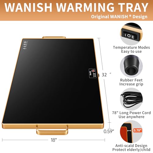 image for Wanish Electric Warming Tray (XXL 32”x18”)，Food Warmers for Part