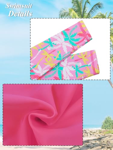 Image of BAOHULU Girls Rash Guard Swimsuit 2 Pieces Long Sleeve Bathing Suit UPF 50+ Quick Dry Beach Swimwear Size 3-14 Years