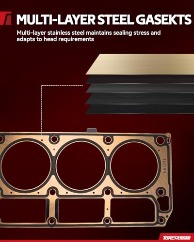 Image of Torchbeam Head Gasket Set 27-75611A03, 27-75611001 Fit for Mercruiser, Volvo Penta, Crusader, Marine, Engine Cylinder Head Gasket Kit
