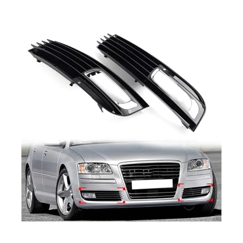 Marco de luz antiniebla derecho para Audi A8 D3 S8 rejilla de parachoques negro 4E0807682AN 2