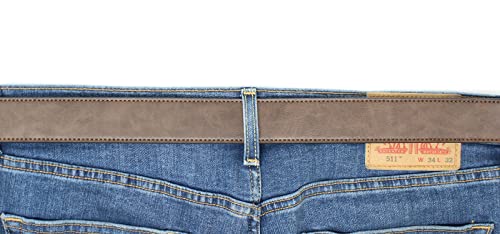 Bc Belts AFPP20099-DARK BROWN-L Leather Belt Strap With Vintage Distressed Texture 1.5 Inch Wide thumb #4