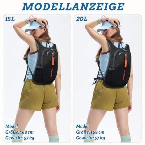 BECOJADDE 15L Wanderrucksack Herren Kleiner Rucksack Damen Leichter Daypack Tagesrucksack Faltbarer Trekkingrucksack für Camping Outdoor… – Ansicht 5