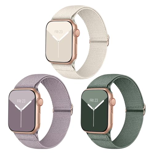 Recoppa Correa elástica compatible con correas de Apple Watch de 38/40/41 mm, nailon trenzado ajustable, para mujeres y hombres, para iWatch Series 8/Ultra/7/6/5/4/3/2/1/SE