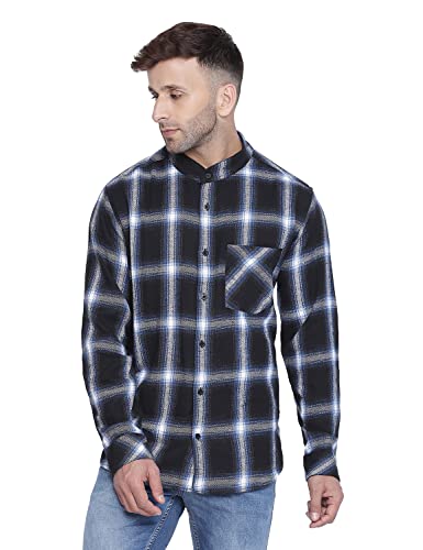 Image of oxolloxo Slassic Black Brush Check Men Shirt
