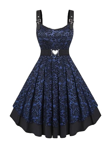 Image of Rosegal Women Plus Size Retro Lace Belt Party Cocktail Dress
