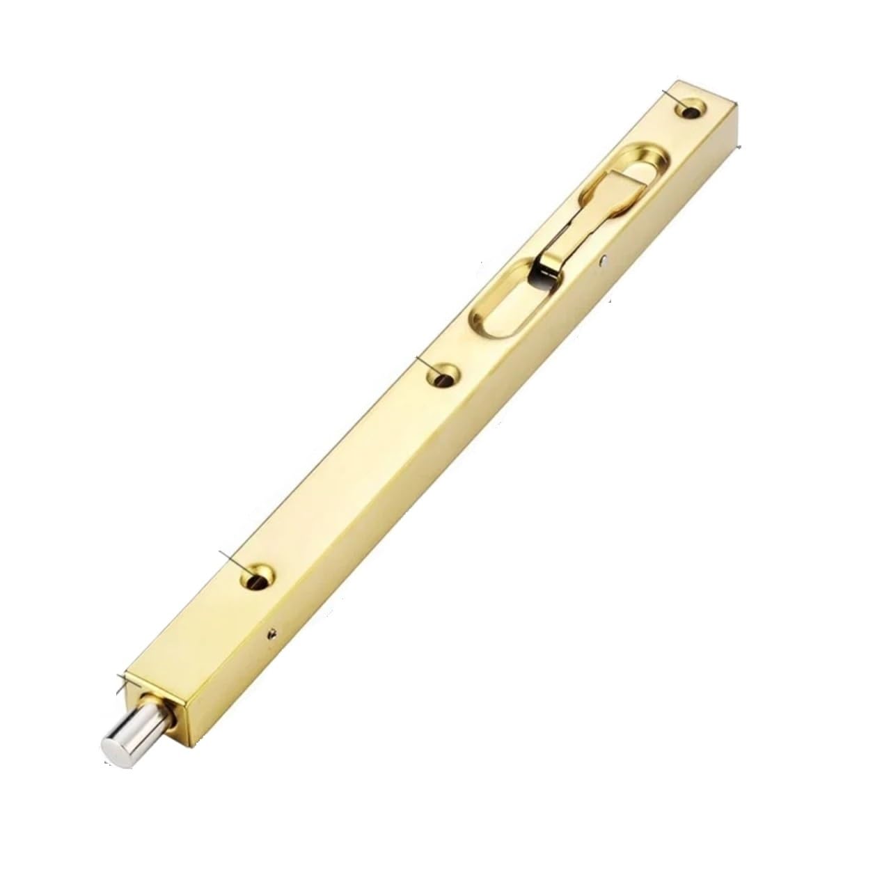 Ayztantine Gold-12Inch Door Flush Bolt Latch Lock Concealed Door 304 Stainless Steel Door Flush Bolt - Hidden Vertical Lock For Wooden, Main, Security & Double For Bedroom, Bathroom(Gold-12Inch)