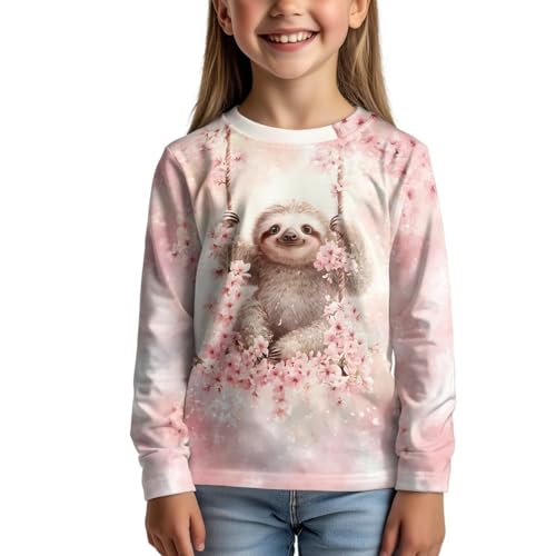 Image of WELLFLYHOM Long Sleeve T-Shirt for Boys Girls 3-16 Years Old Tee Tops Crewneck Pullover Shirts Fall Outfits