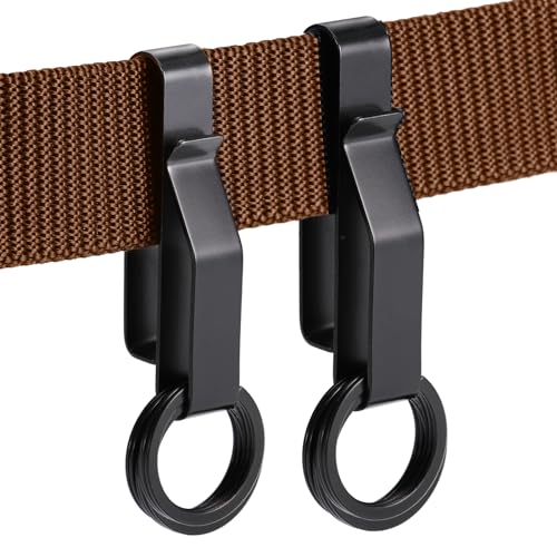 Huiguli 2 Piezas Llavero y Cinturón Heavy Duty con 6 Anillos de Claves, Clip de Acero Inoxidable para Hombres de 3,8-5,7 cm de Ancho para La Policía, Bombero